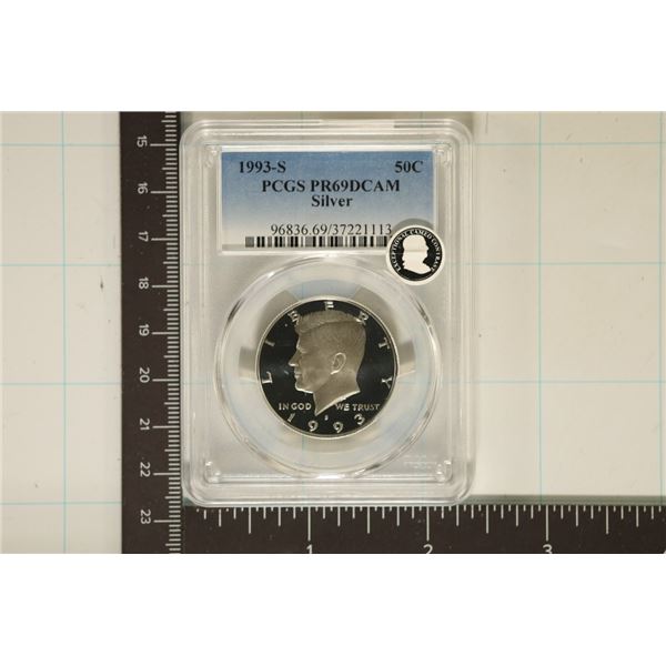 1993-S SILVER KENNEDY HALF DOLLAR PCGS PR69 DCAM