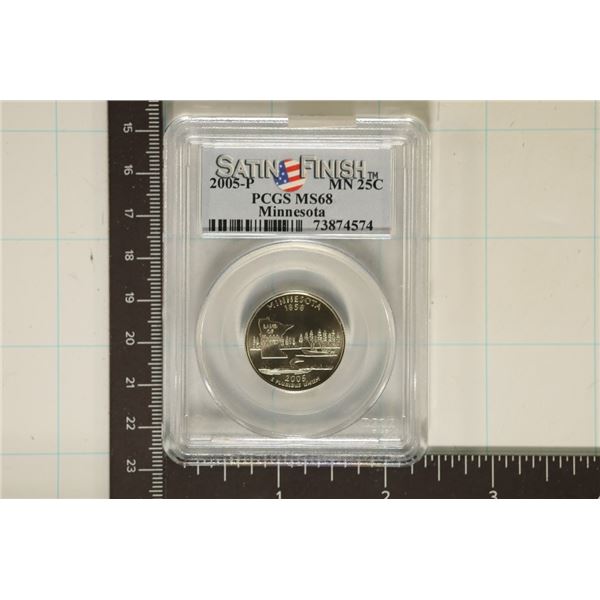 2005-P MINNESOTA QUARTER PCGS MS68 SATIN FINISH