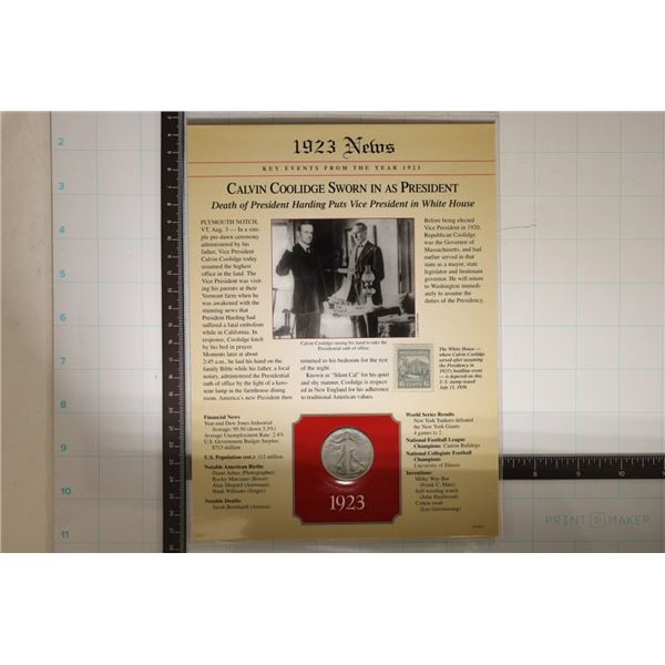 1923-S SILVER WALKING LIBERTY HALF DOLLAR AND