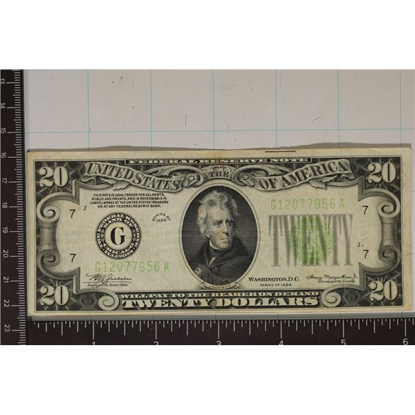 1934 US $20 GREEN SEAL FRN