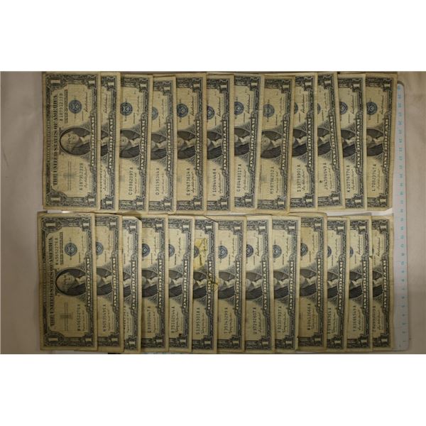 PREFIX 25 BILL US $1 SILVER CERTIFICATE COMPLETE