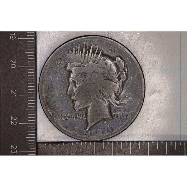 KEY DATE 1921 PEACE SILVER DOLLAR TONED DARK