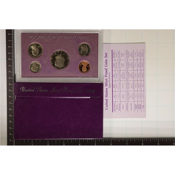 1988 US PROOF SET (WITH BOX) & SCPEC SHEET