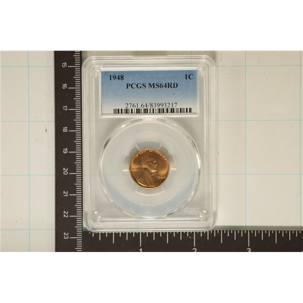 1948 LINCOLN WHEAT CENT PCGS MS64RD
