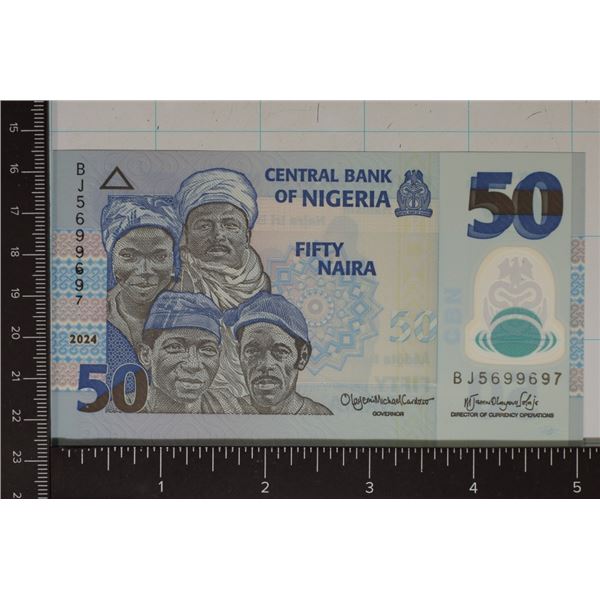 2024 NIGERIA CRISP UNC POLYMER 50 NAIRA BILL