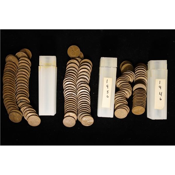 2-1956 & 1-1946 SOLID DATE ROLLS OF LINCOLN CENTS