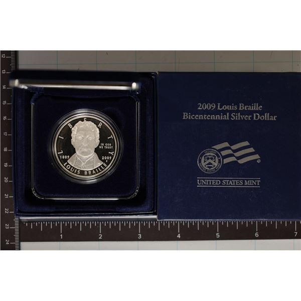 2009-P LOUIS BRAILLE US PF SILVER DOLLAR IN BOX
