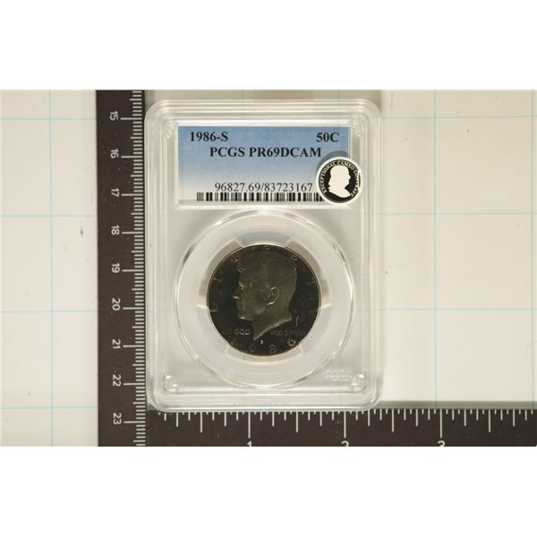 1986-S US KENNEDY HALF DOLLAR PCGS PR69 DCAM