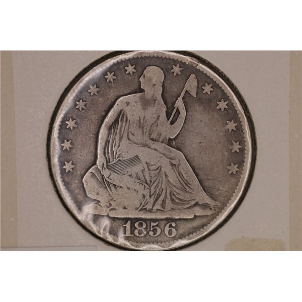 1856-O SILVER SEATED LIBERTY HALF DOLLAR VERY GOOD