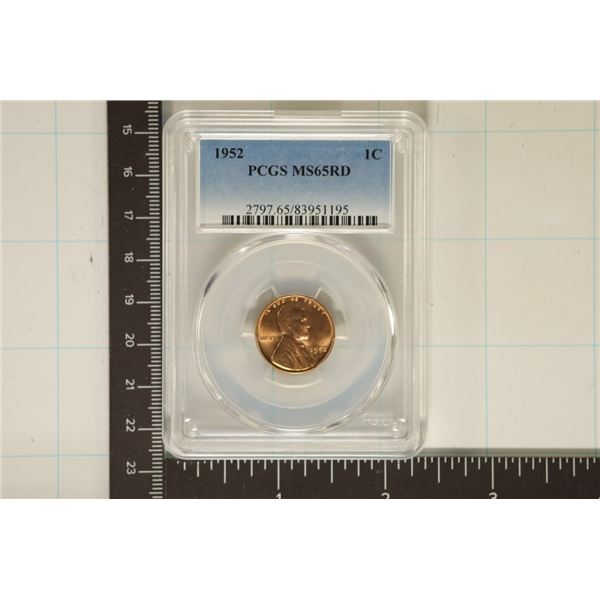 1952 LINCOLN WHEAT CENT PCGS MS65RD