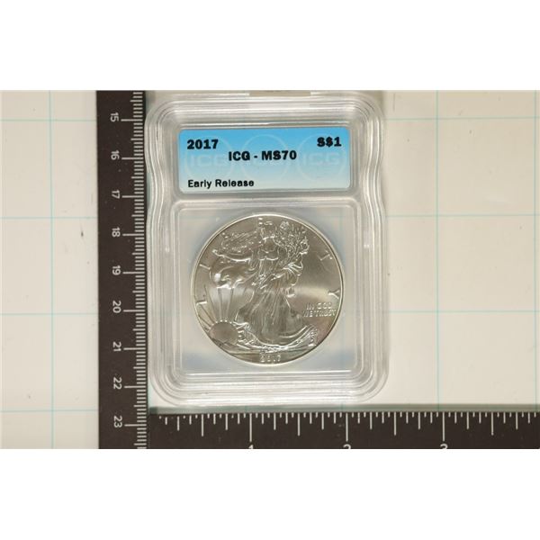 2017 AMERICAN SILVER EAGLE ICG MS70
