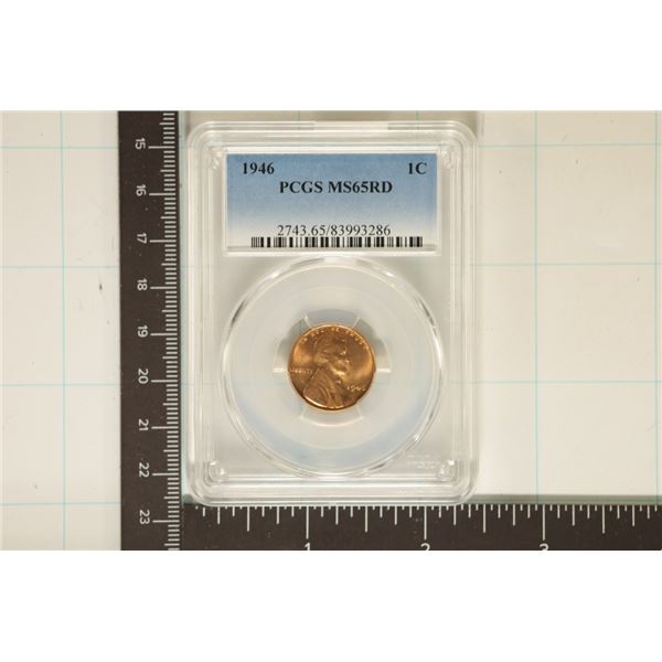 1946 LINCOLN WHEAT CENT PCGS MS65RD