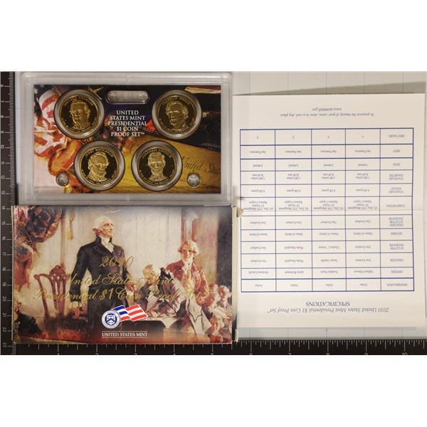 2010 US PRESIDENTIAL DOLLAR 4 COIN PF SET WITH BOX