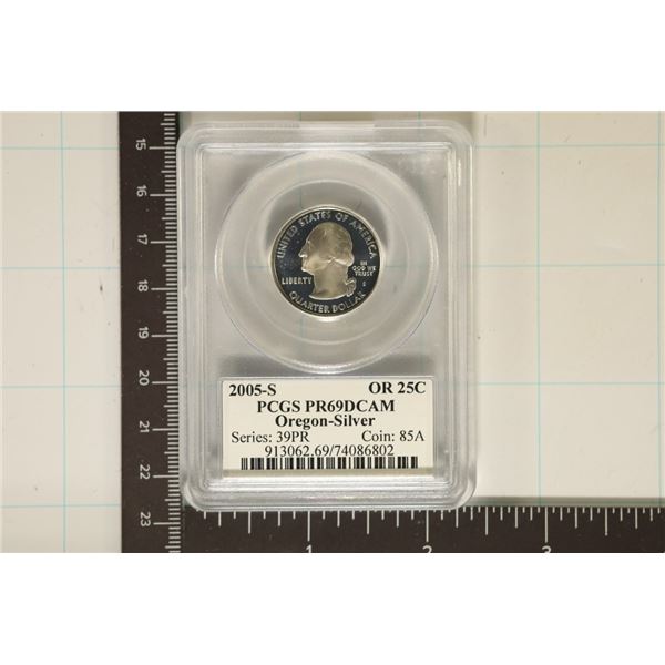 2005-S SILVER OREGON QUARTER PCGS PR69 DCAM