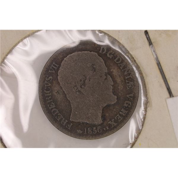 1856 DENMARK SILVER 4 SKILLING .0149 OZ. ASW