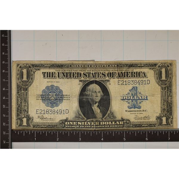 1923 US LARGE SIZE $1 SILVER CERTIFICATE BLUE SEAL
