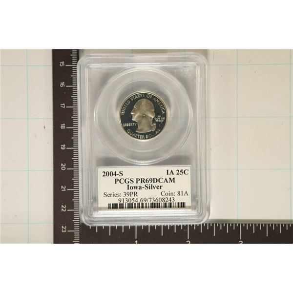 2004-S SILVER IOWA QUARTER PCGS PR69 DCAM