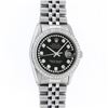 Image 2 : Rolex Mens Stainless Steel Black String Diamond 36MM Datejust Wristwatch