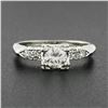 Image 2 : Vintage 14k White Gold 0.46 ctw Round Brilliant Diamond w/ Accents Engagement Ri