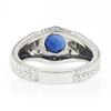 Image 7 : NEW 14k Gold GIA Half Bezel Round Sapphire w/ Diamond Milgrain & Wheat Work Ring