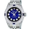 Image 2 : Rolex Ladies Quickset Stainless Steel Blue Vignette Diamond Lugs Sapphire Dateju