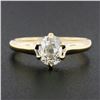 Image 2 : Antique Victorian 14k Gold 0.82 ctw Old Cushion Diamond Solitaire Engagement Rin