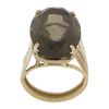 Image 7 : Handmade 14K Rose Gold Large Oval Smoky Quartz Solitaire Wire Work Cocktail Ring