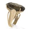Image 8 : Handmade 14K Rose Gold Large Oval Smoky Quartz Solitaire Wire Work Cocktail Ring