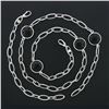 Image 4 : Luca Carati 18k White Gold 4 Station Bezel Black Onyx Long Open Chain Necklace