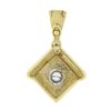 Image 4 : Vintage 14K Gold Inlaid Black Onyx & 0.28 ctw Bezel Round Diamond Enhancer Penda