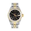 Image 2 : Rolex Ladies Sapphire Quickset Black Index Yellow Gold Diamond Bezel Datejust Wi