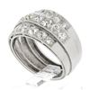 Image 9 : Antique Edwardian Platinum 2.75 ctw Chunky Old Mine Diamond 3 Row Wide Band Ring
