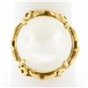 Image 1 : Vintage 14K Yellow Gold Large 14.8mm Mabe Pearl Open Work w/ Grooved Band Ring