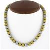 Image 1 : 18k Tri Color Gold 15.5" Brushed Finish Ball Bead on a Gold Link Chain Necklace