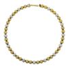 Image 2 : 18k Tri Color Gold 15.5" Brushed Finish Ball Bead on a Gold Link Chain Necklace
