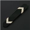 Image 2 : Vintage 14k Gold Black Onyx Bar Pin Brooch Accented w/ 0.42 ctw Diamond 2 Arrows
