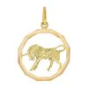 Image 3 : Vintage 18K TT Gold Detailed Taurus Bull w/ Faceted Circle Frame Charm Pendant