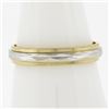 Image 1 : Classic 18k TT Gold Faceted Center w/ Milgrain Eternity Stackable Band Ring