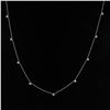 Image 4 : NEW 14K White Gold 1.31 ctw Station Princess Diamond by the Yard Chain Necklace