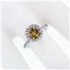 Image 3 : 18k Gold 1.56 ctw GIA Fancy Orange Brown Diamond Solitaire Halo Engagement Ring