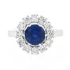 Image 4 : NEW Platinum 3.06 ctw GIA Ceylon Round Blue Sapphire Brilliant Diamond Halo Ring