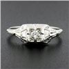 Image 2 : Antique Art Deco 14k White Gold Old European Cut Diamond Solitaire Promise Ring