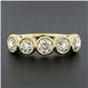 Image 2 : NEW 18k Gold 1.94 ctw Milgrain Bezel European Diamond 5 Stone Wedding Band Ring