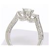 Image 5 : NEW Designer 14k White Gold 1.85 ctw Diamond Three 3 Stone Ladies Engagement Rin
