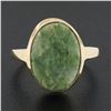 Image 6 : 10K Gold Milgrain Bezel Set Oval Cabochon Jade Polished Simple Solitaire Ring