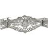 Image 4 : Antique Esemco 10k White Gold 0.03 ctw Diamond Milgrain Filigree Belly Bracelet