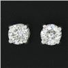Image 5 : Platinum 0.81 ctw Old European Cut Diamond 4 Prong Basket Classic Stud Earrings