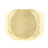 Image 4 : Mens 14K Yellow Gold Engravable Oval Brushed Wide Grooved & Polished Signet Ring