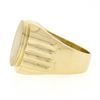 Image 6 : Mens 14K Yellow Gold Engravable Oval Brushed Wide Grooved & Polished Signet Ring