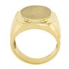 Image 8 : Mens 14K Yellow Gold Engravable Oval Brushed Wide Grooved & Polished Signet Ring